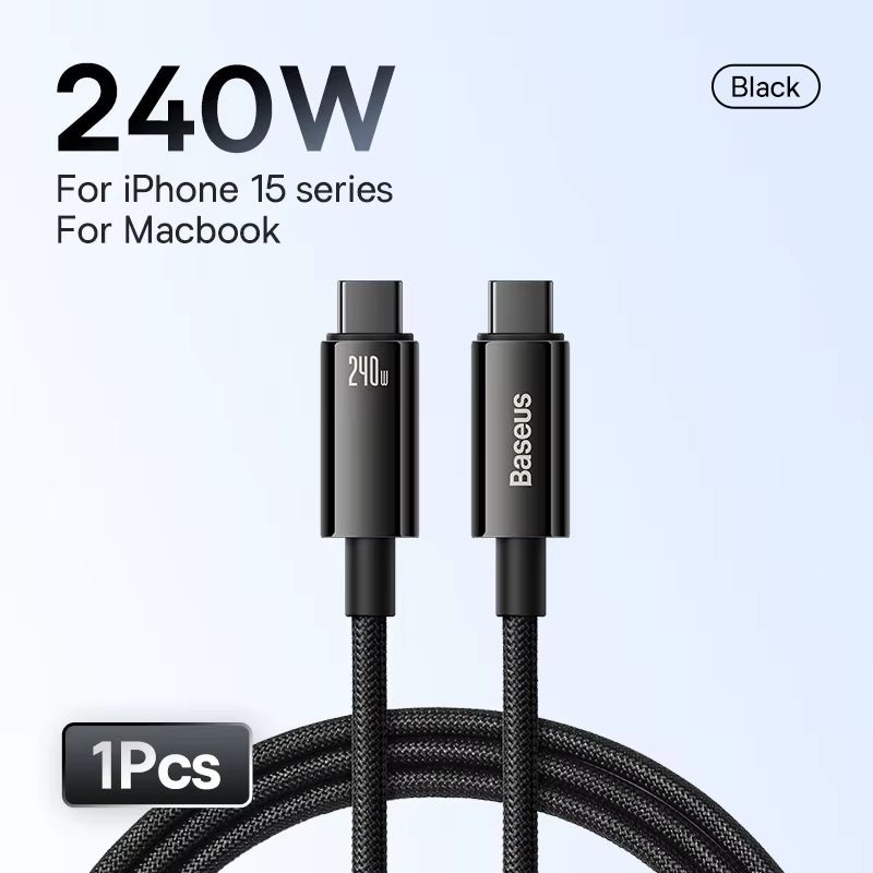 240W USB - C Fast Charging Cable - 6ft - Solily
