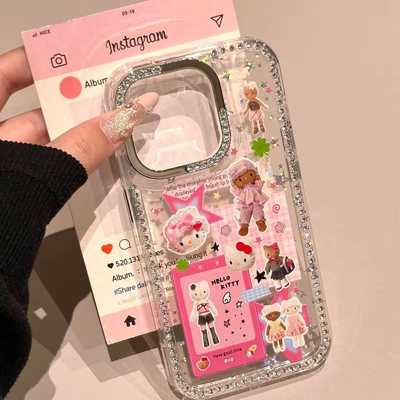 Luxury Rhinestone Transparent Shiny Phone Case,For Iphone 17 Pro/17 Pro Max Soft Shock-Proof Anti-Fall Full Coverage Phone Case