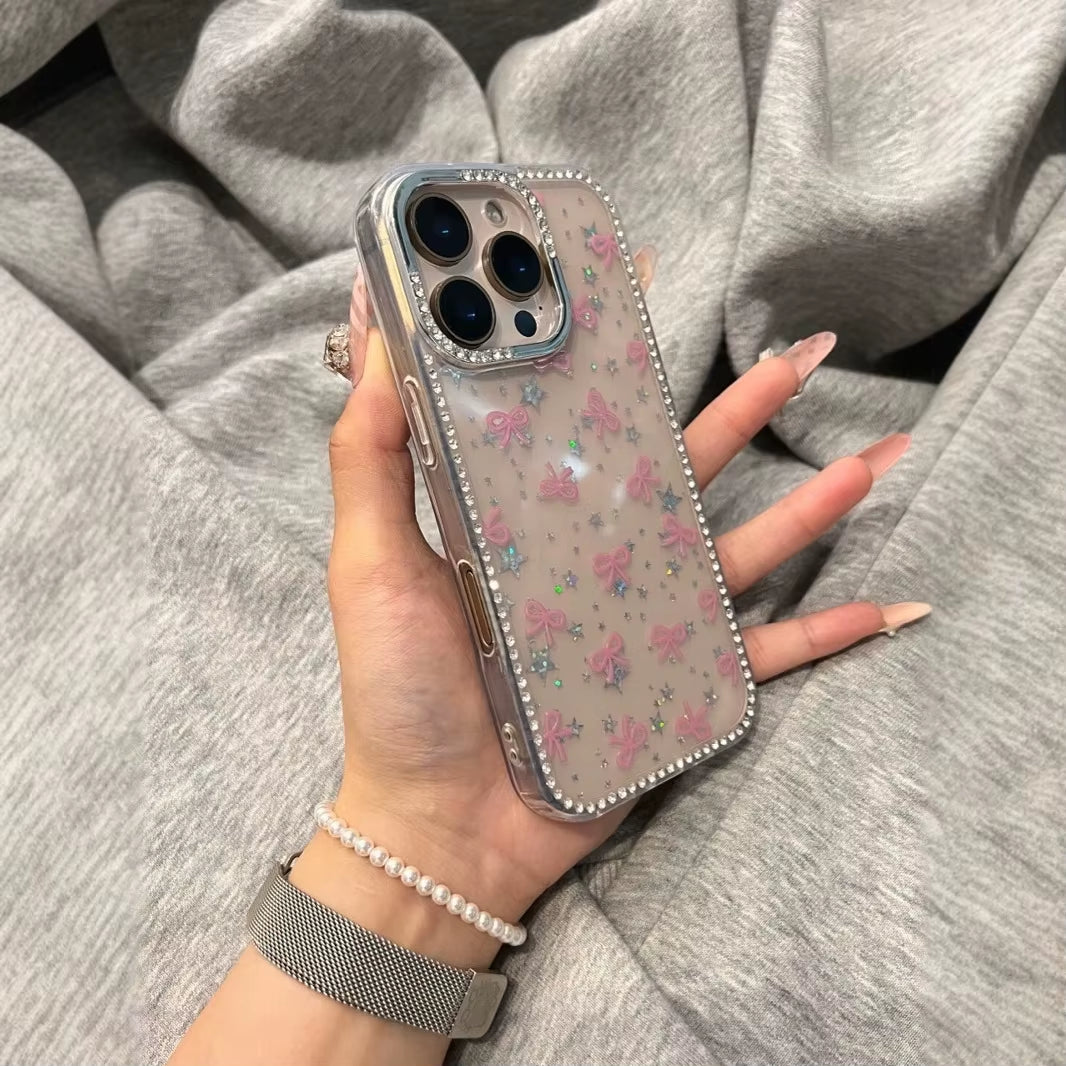 Luxury Rhinestone Transparent Shiny Phone Case,For Iphone 17 Pro/17 Pro Max Soft Shock-Proof Anti-Fall Full Coverage Phone Case
