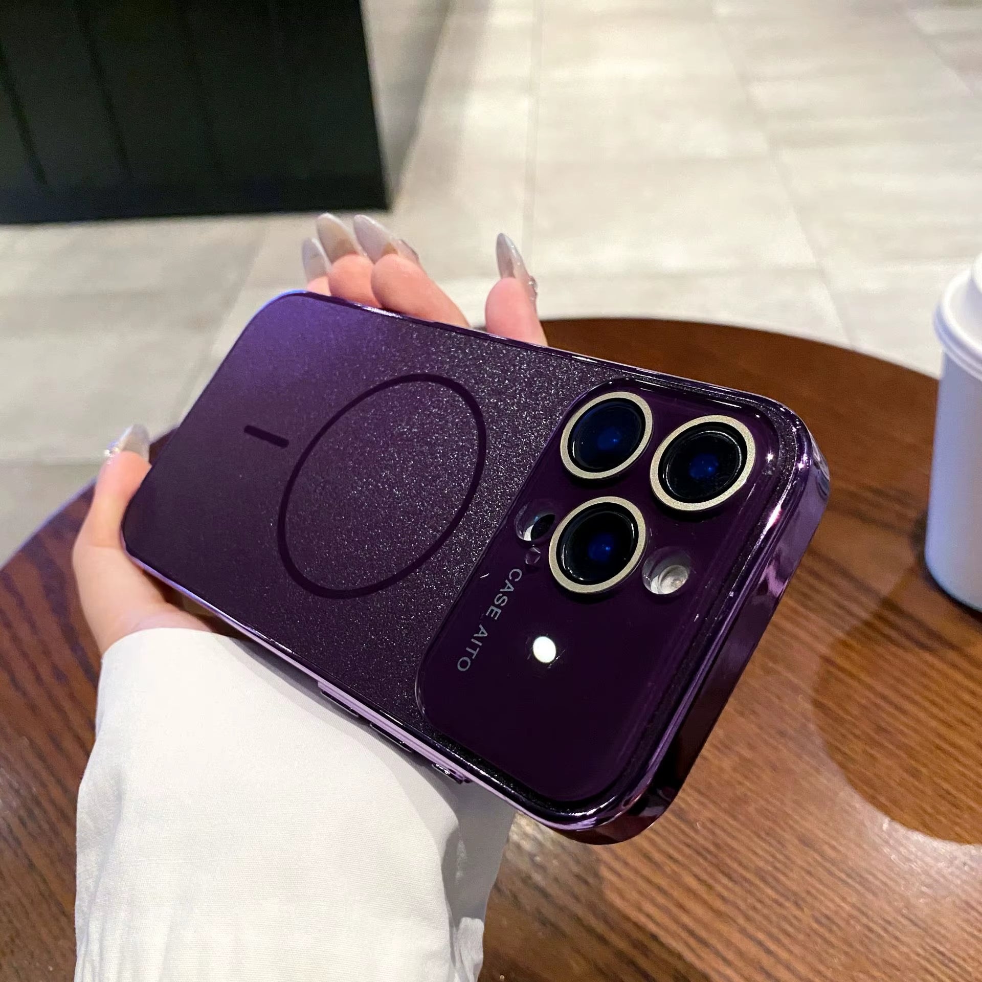 2025 New Customized Phone Case: for Iphone 17 16, Matte TPU Case with Magnetic anti Drop and Shock Absorbent Protection, Purple