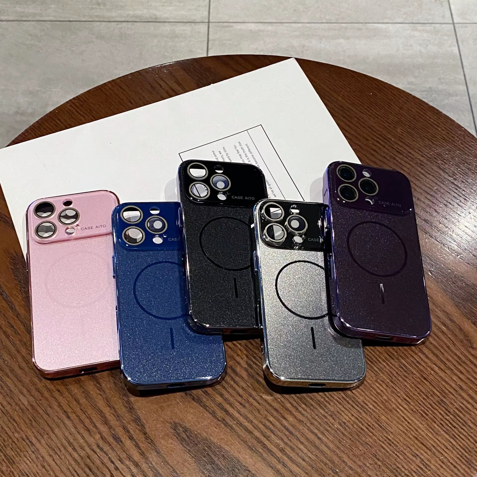 2025 New Customized Phone Case: for Iphone 17 16, Matte TPU Case with Magnetic anti Drop and Shock Absorbent Protection, Purple