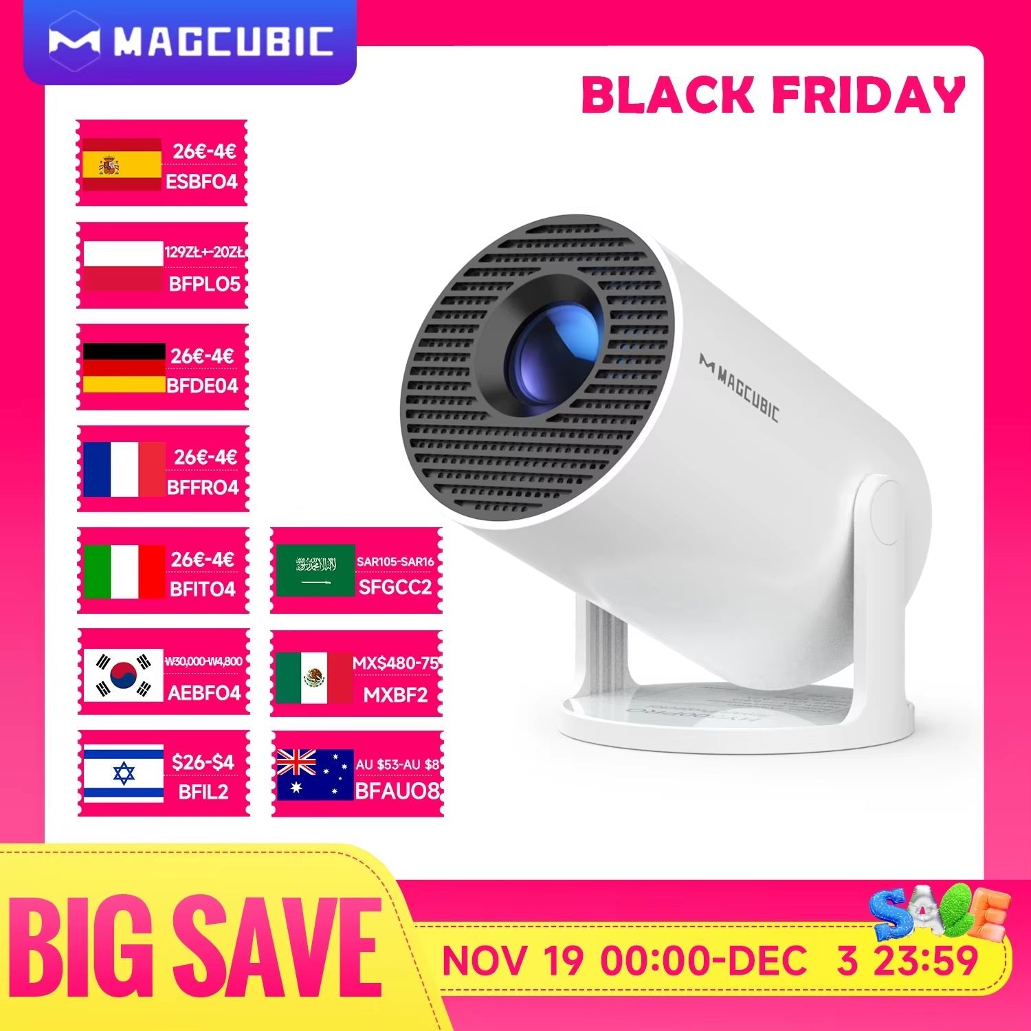 Projector HY300 Pro 8K Android 14 Dual Wifi - Solily