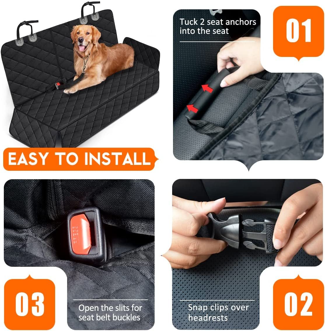 Waterproof Dog Car Seat Cover - Non - Slip Design - Solily